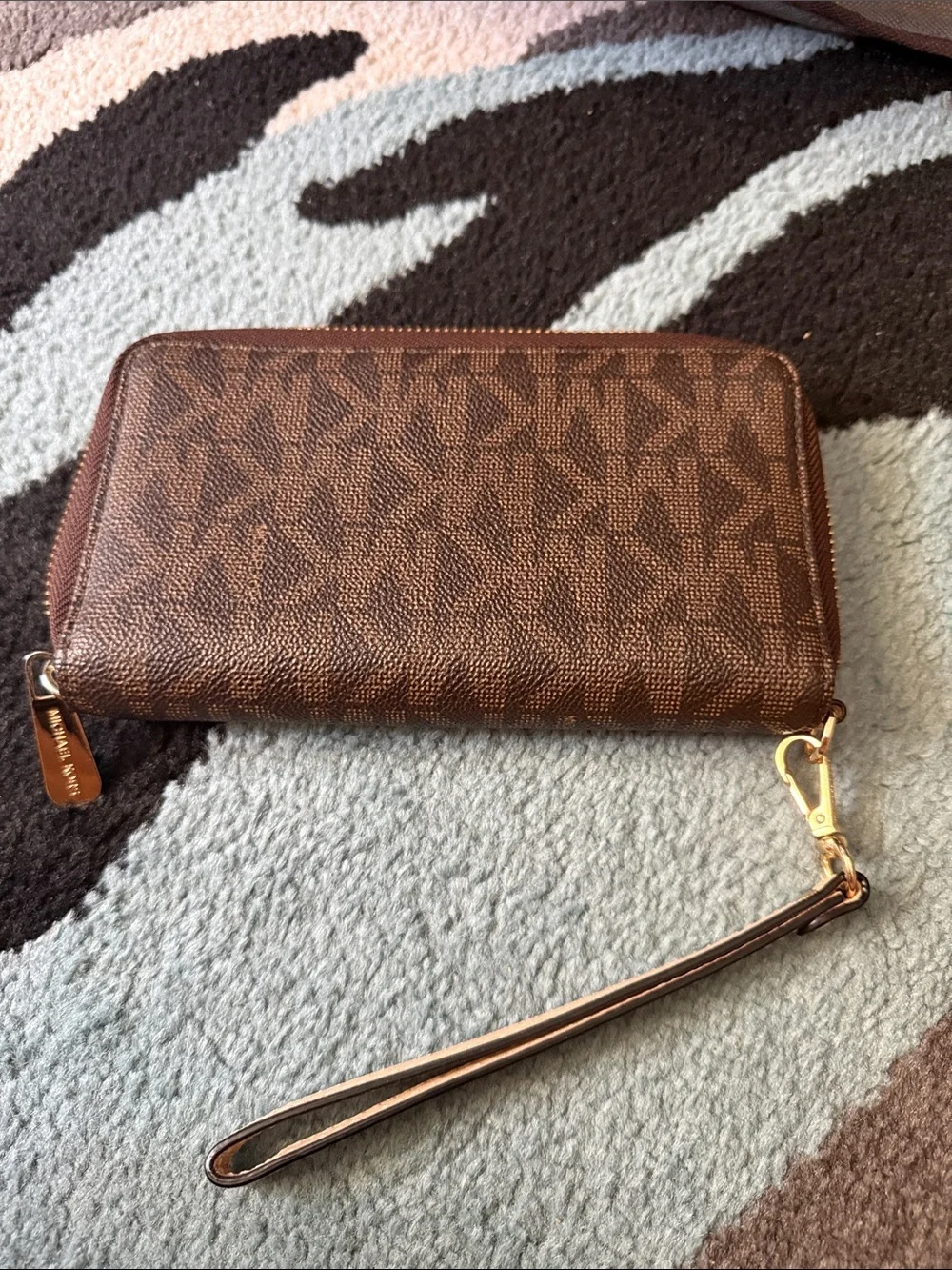 Michael Kors Brown Logo Wristlet Wallet